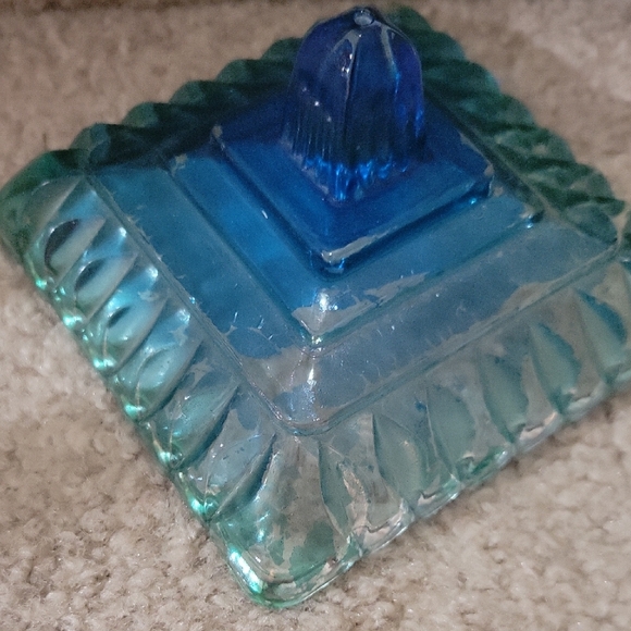 Vintage Blue Glass Candy Dish - Picture 2 of 7